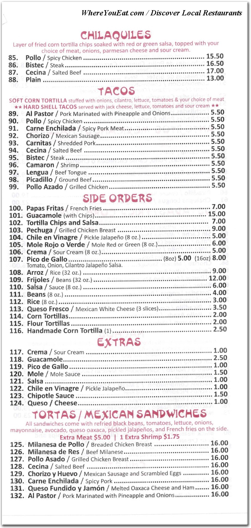 menu image