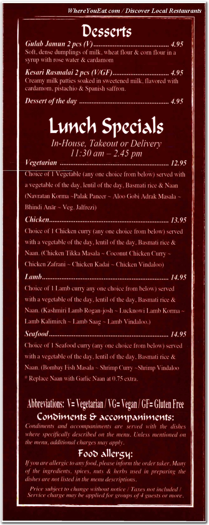 menu image