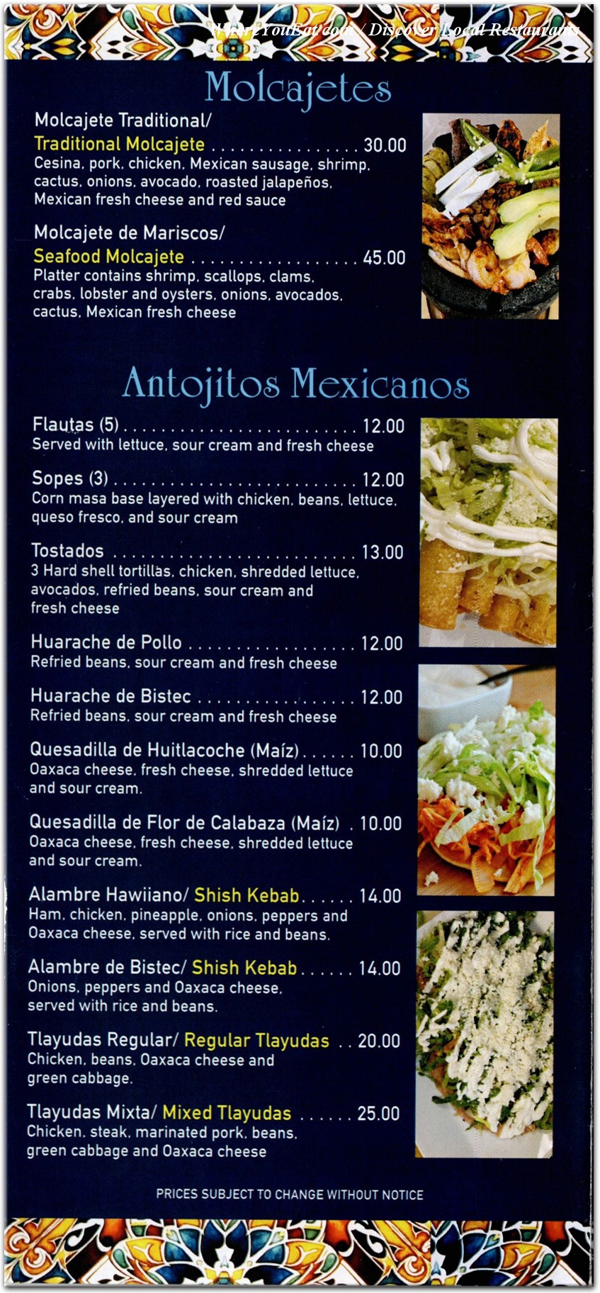 menu image