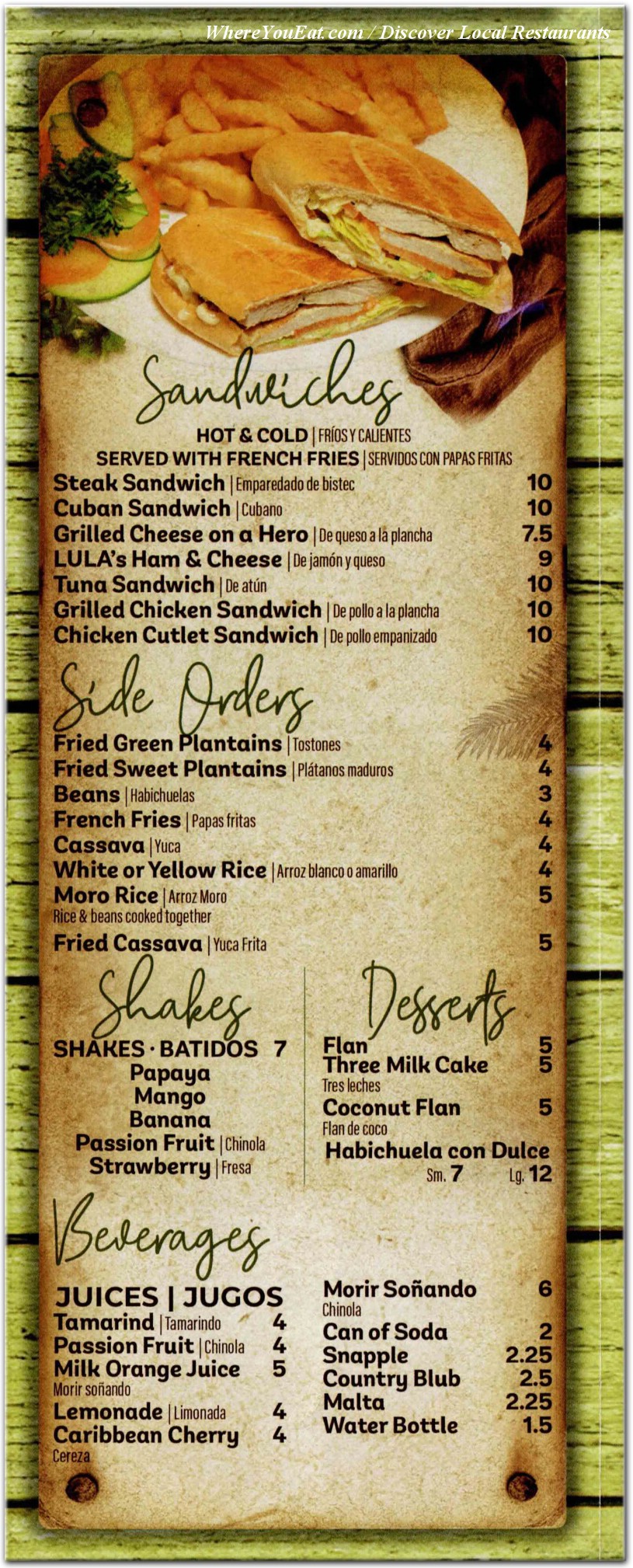 menu image