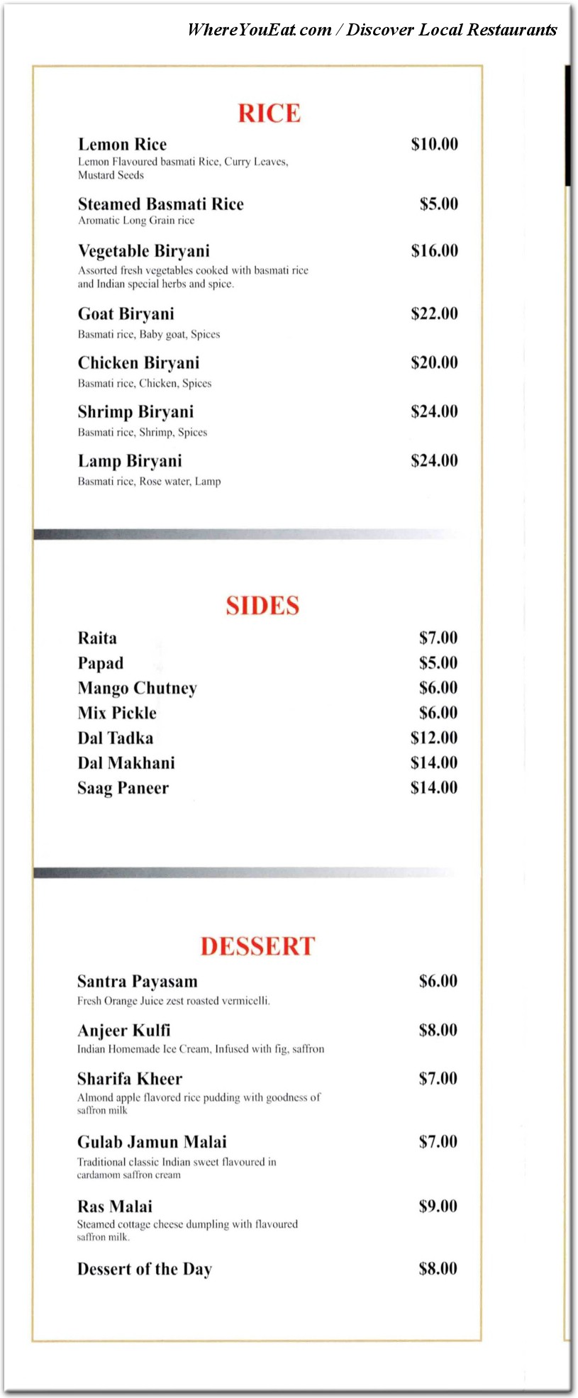 menu image
