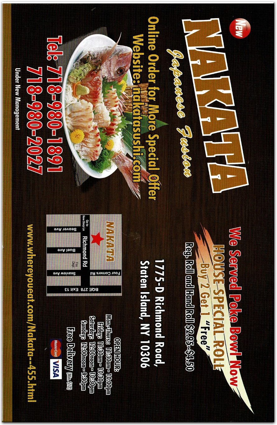 Nakata Restaurant In Staten Island Official Menus Photos