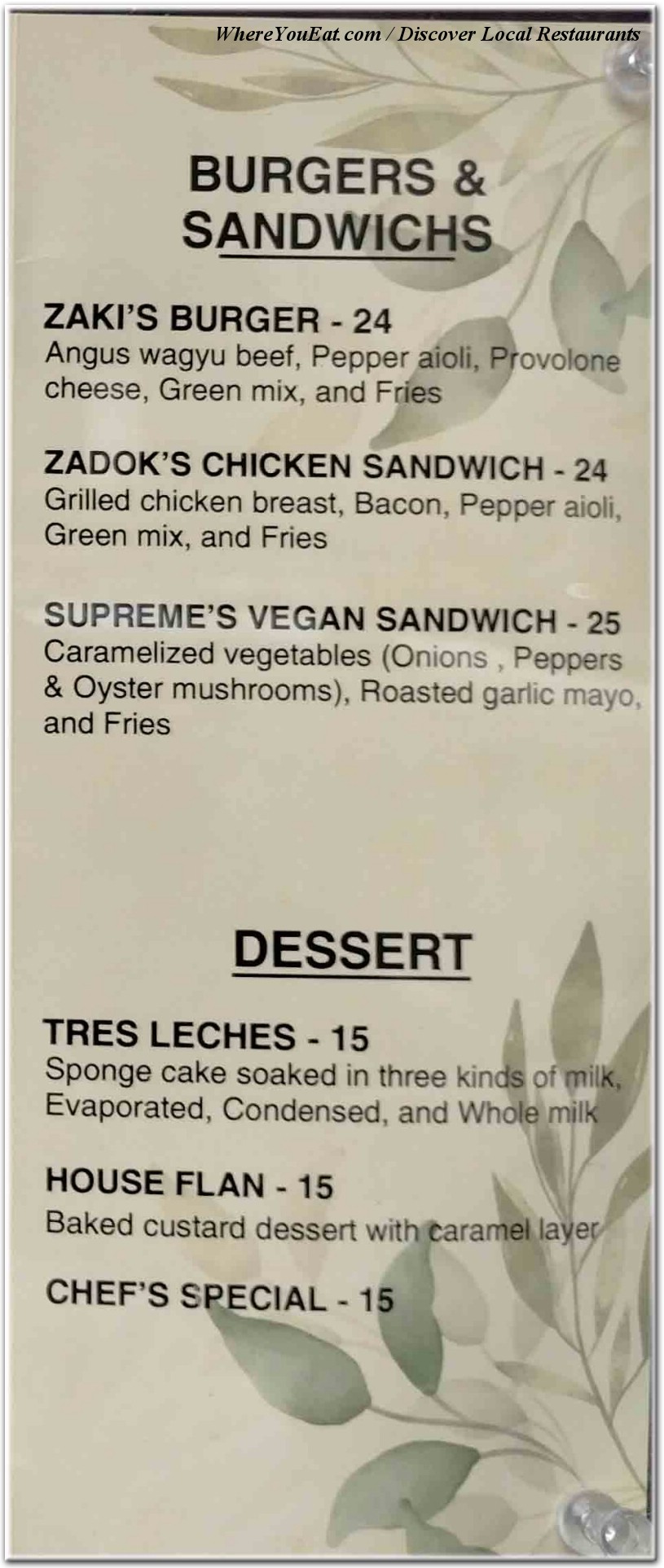 menu image