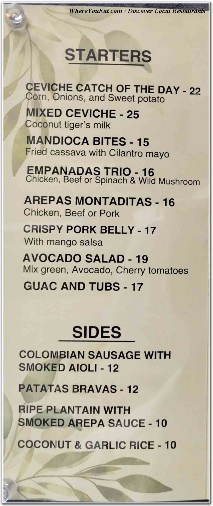 menu image