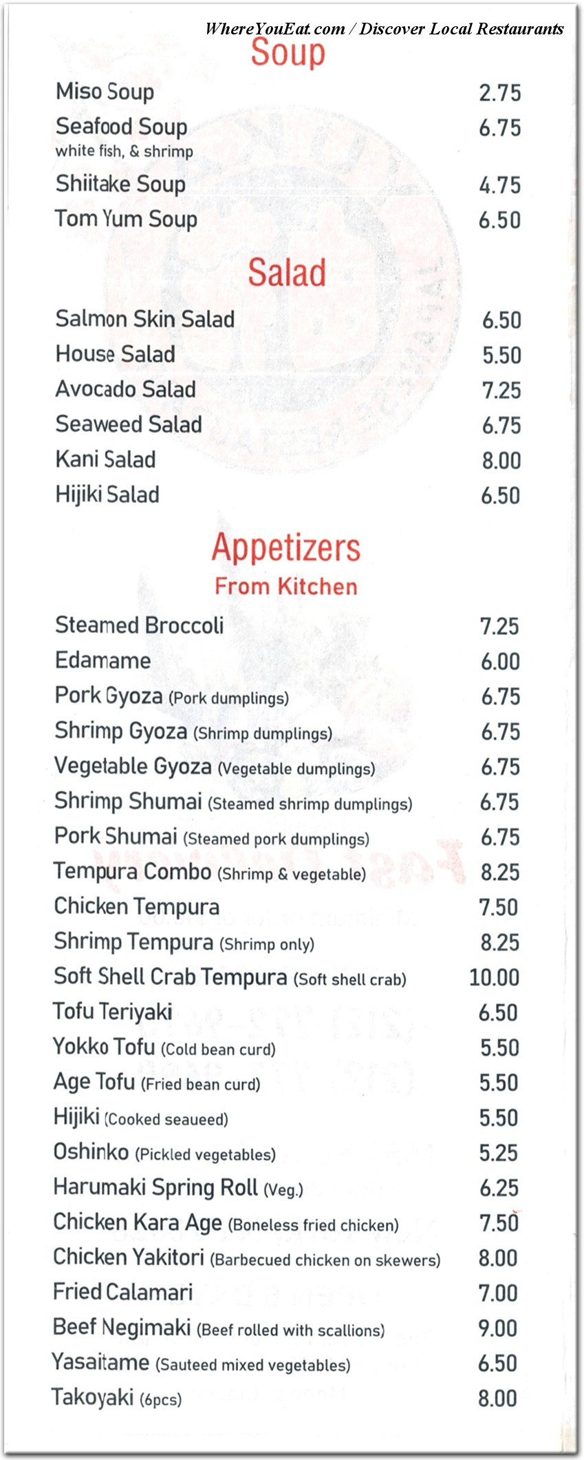 menu image