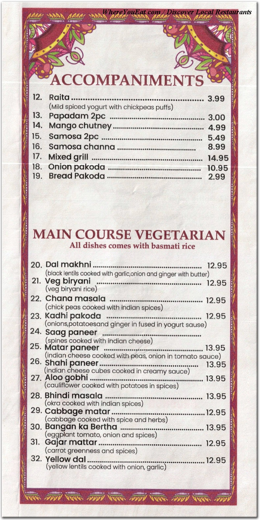menu image