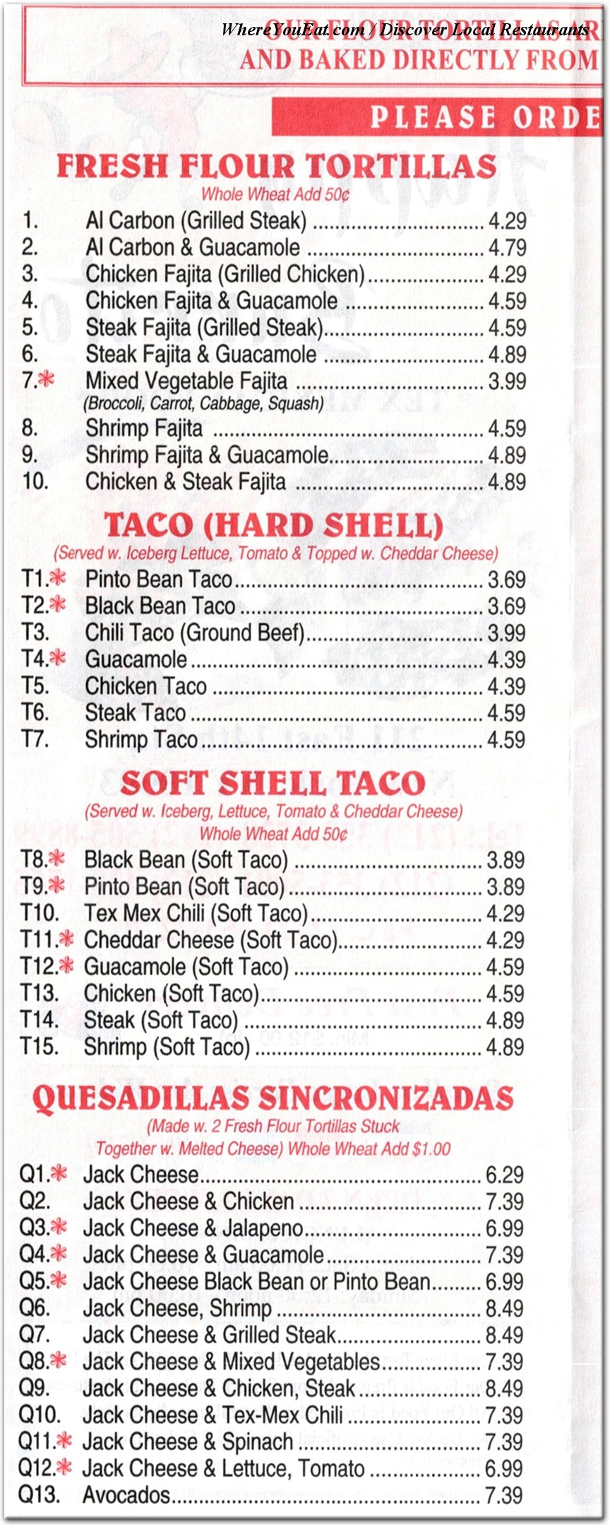 menu image