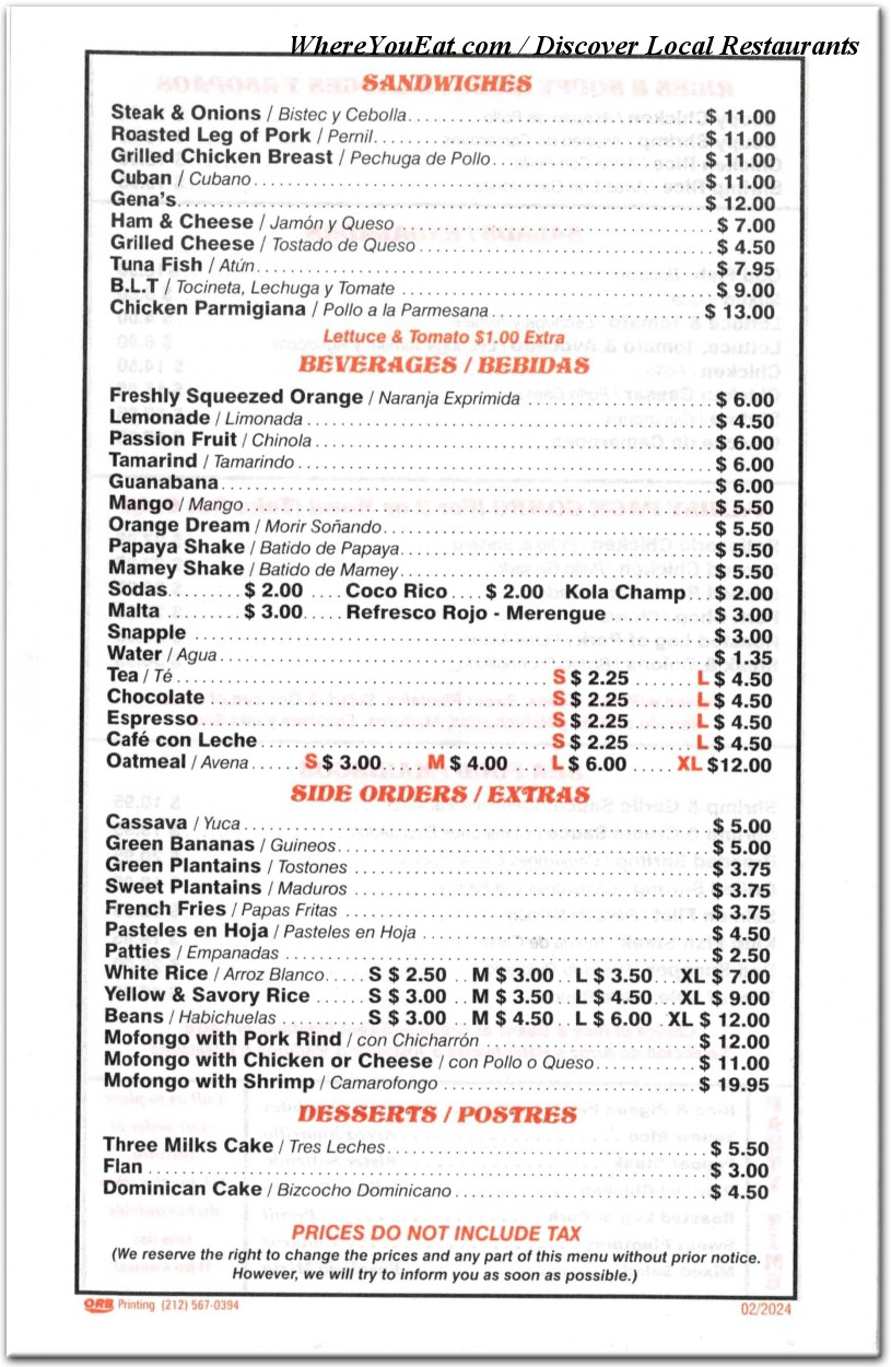 menu image