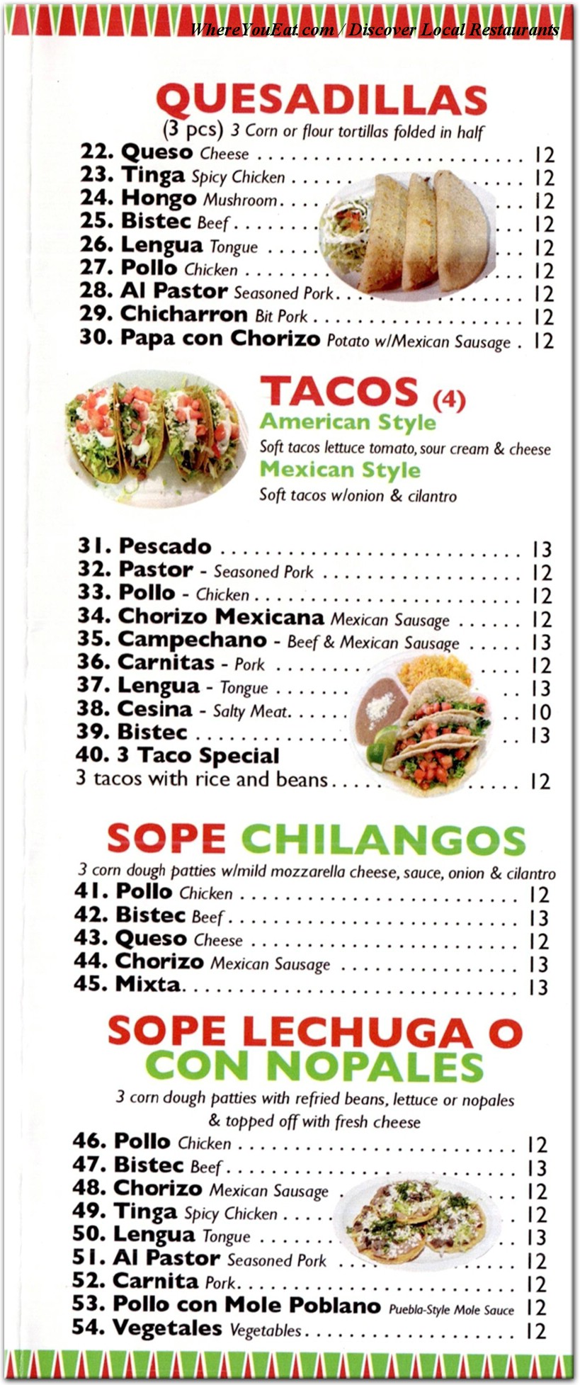 menu image