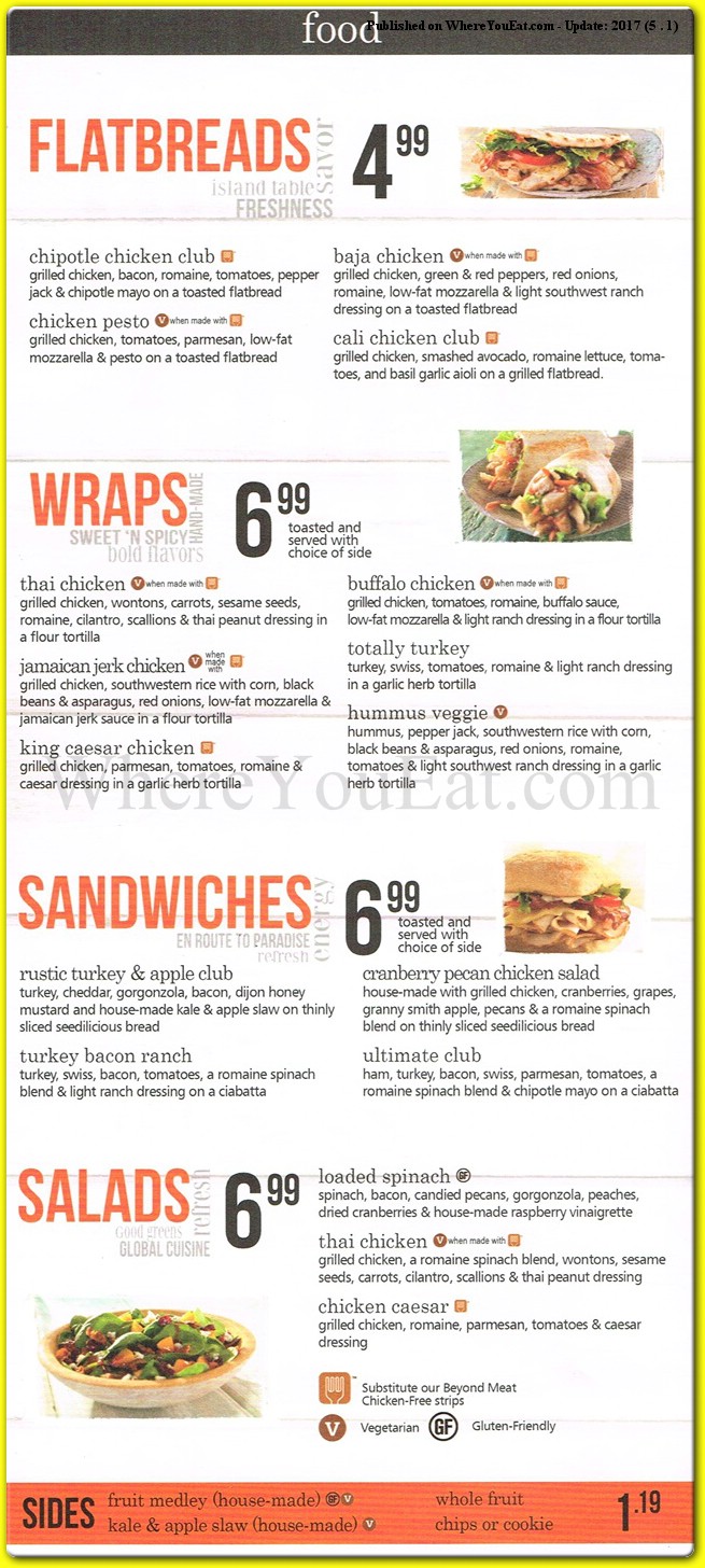 Tropical Smoothie Cafe Restaurant in Staten Island / Official Menus