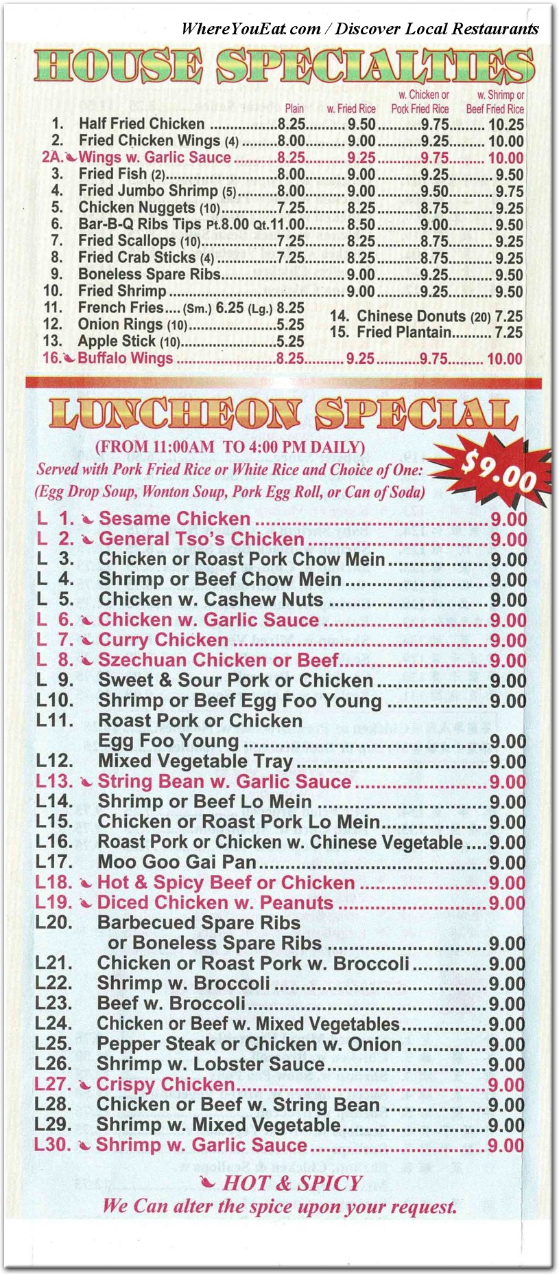 menu image