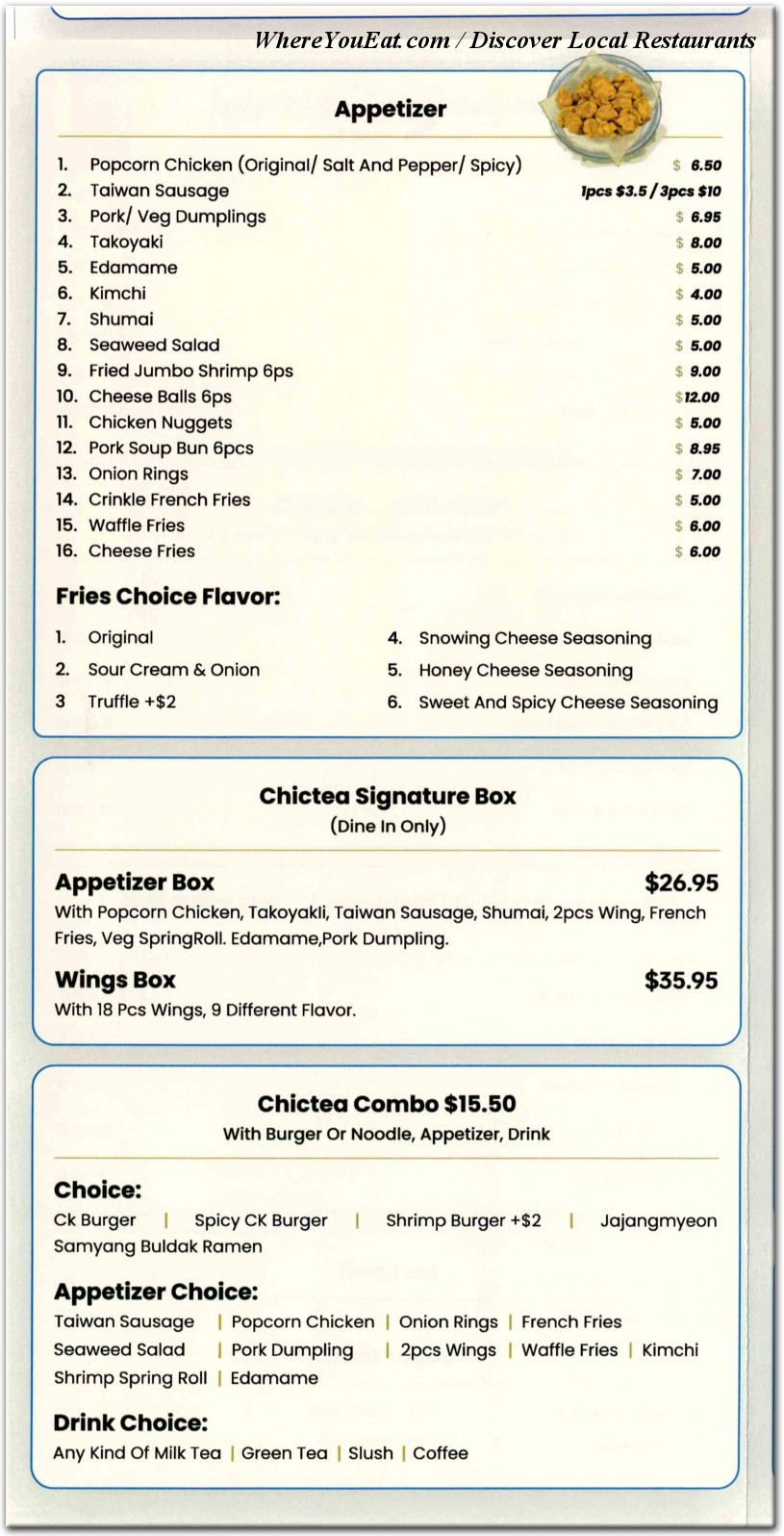menu image