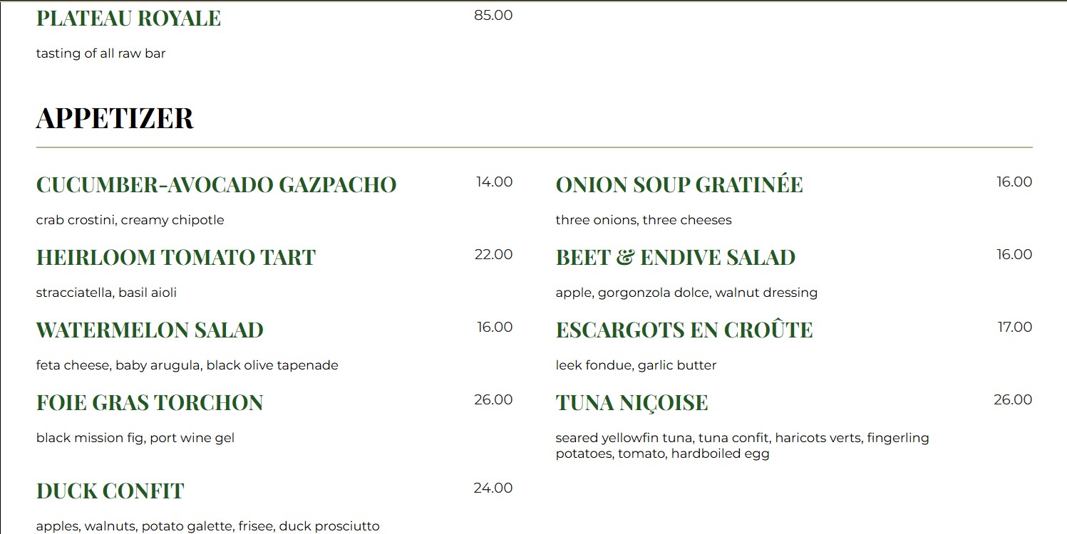 menu image