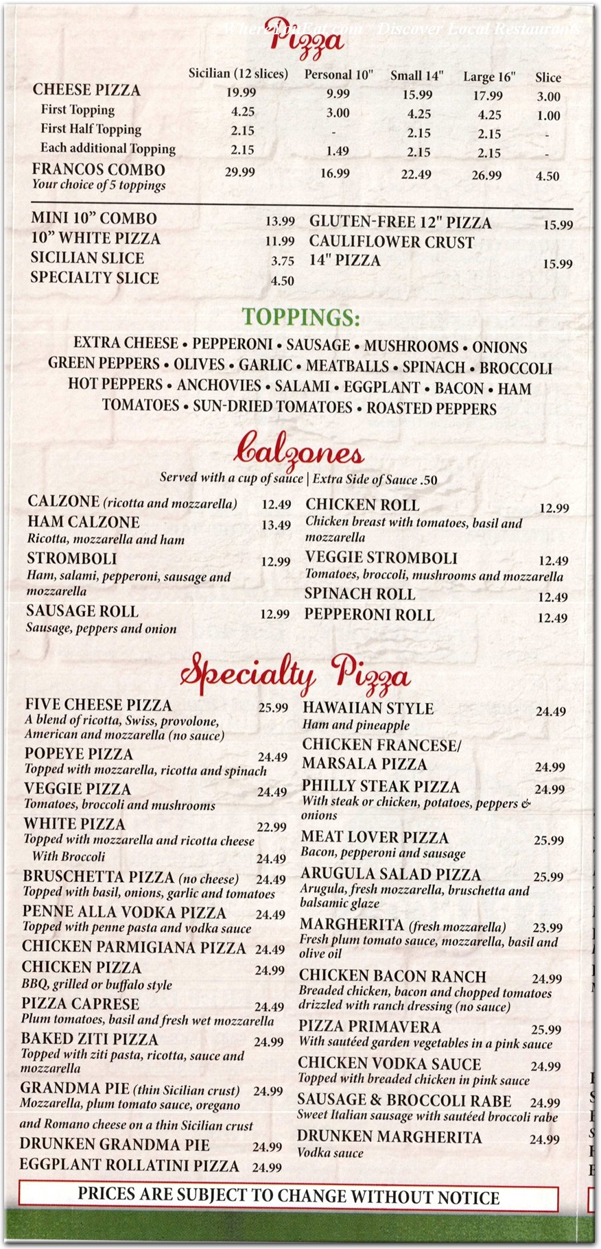 menu image