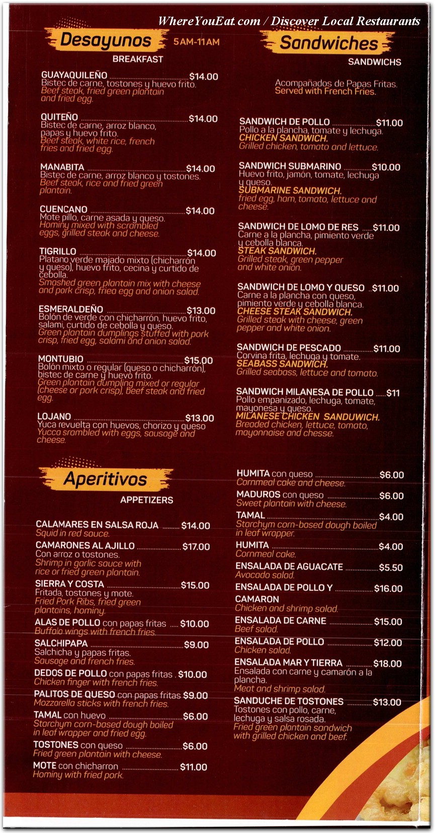 menu image
