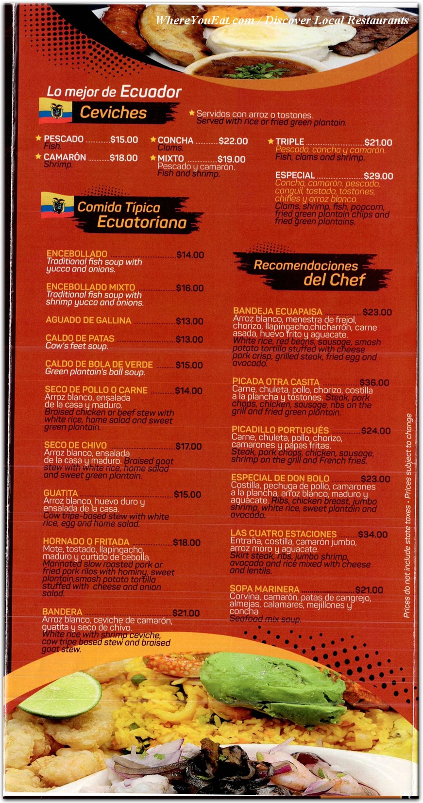 menu image
