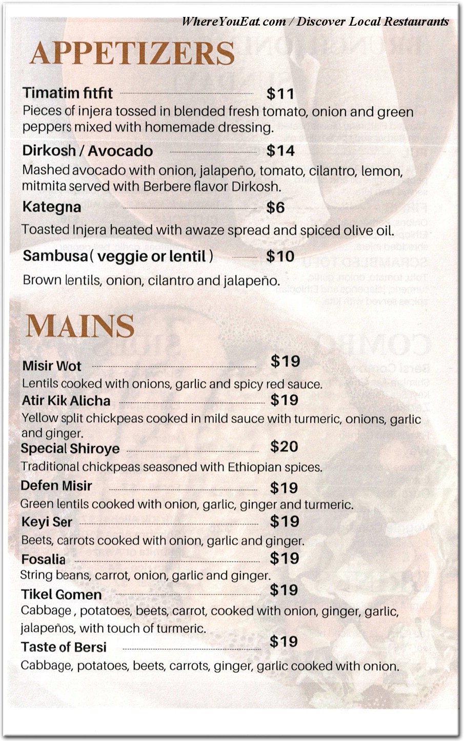 menu image