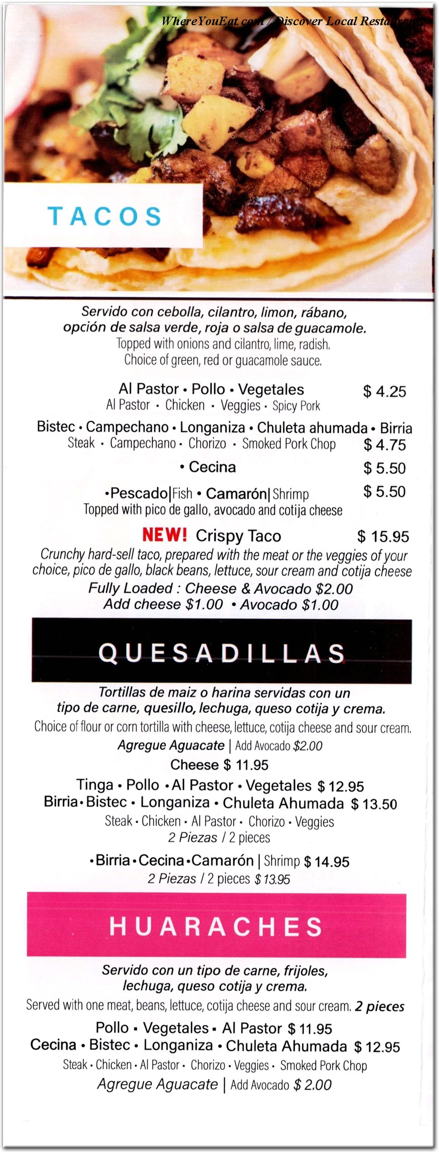 menu image