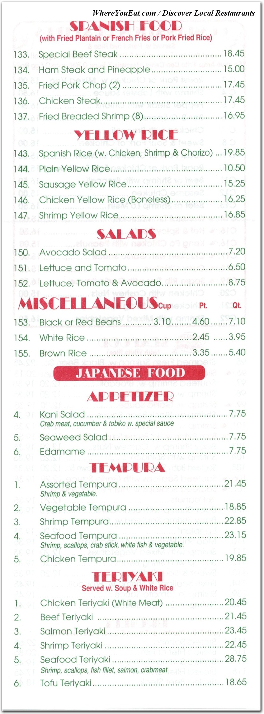 menu image