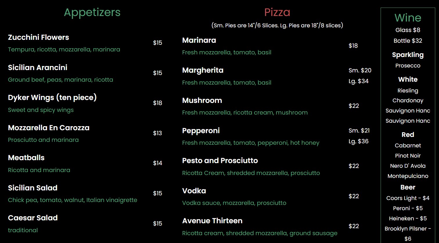 menu image