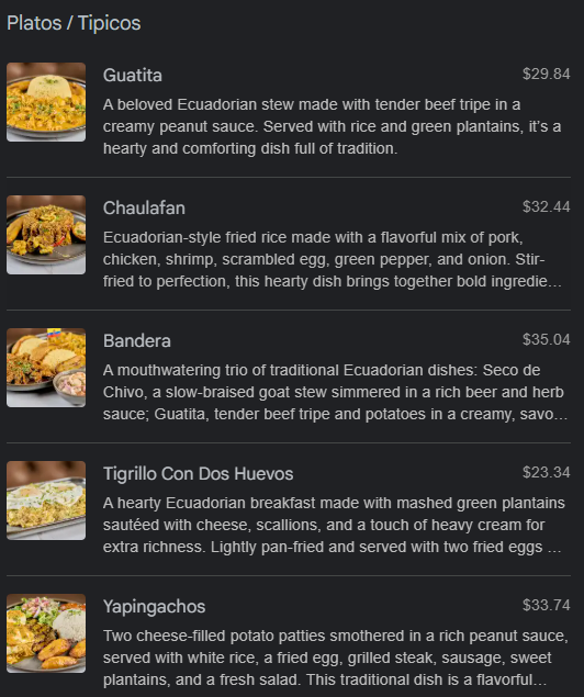 menu image