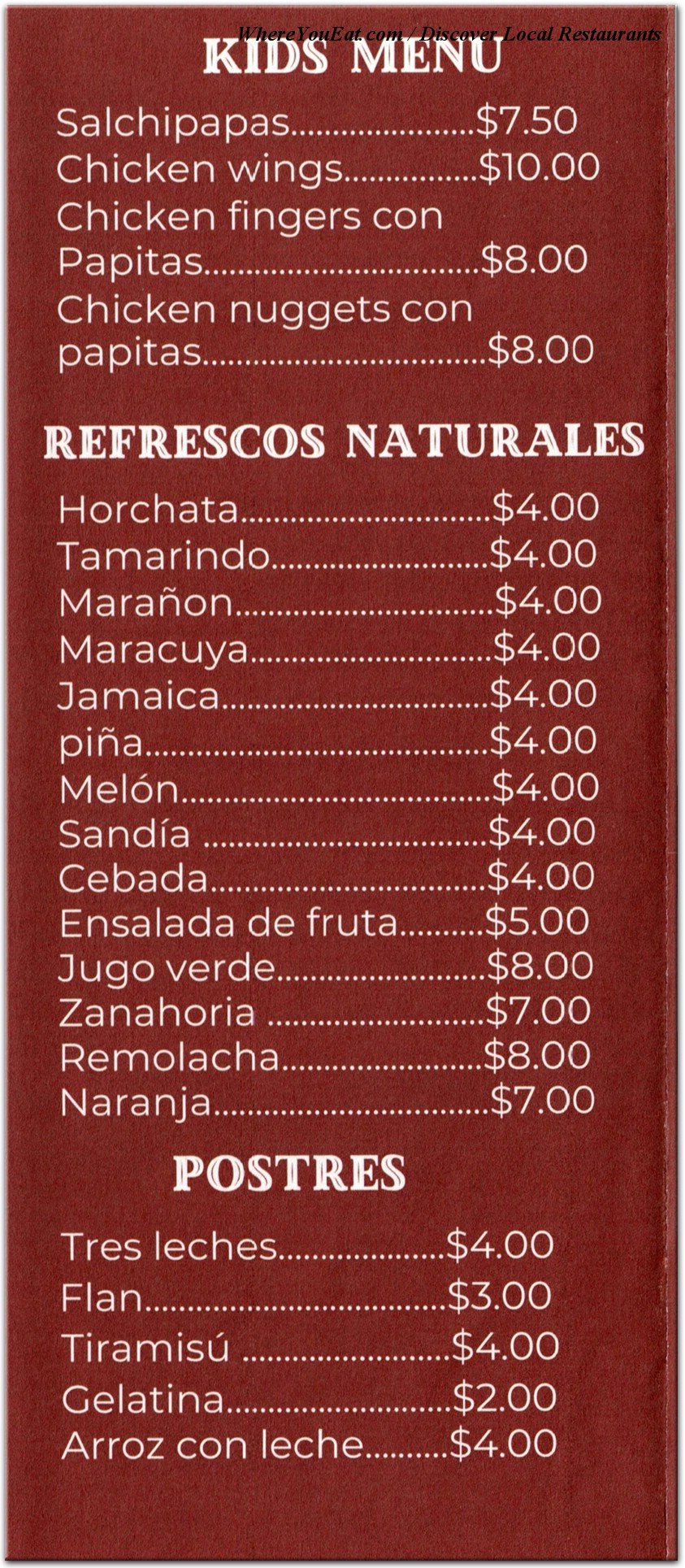 menu image