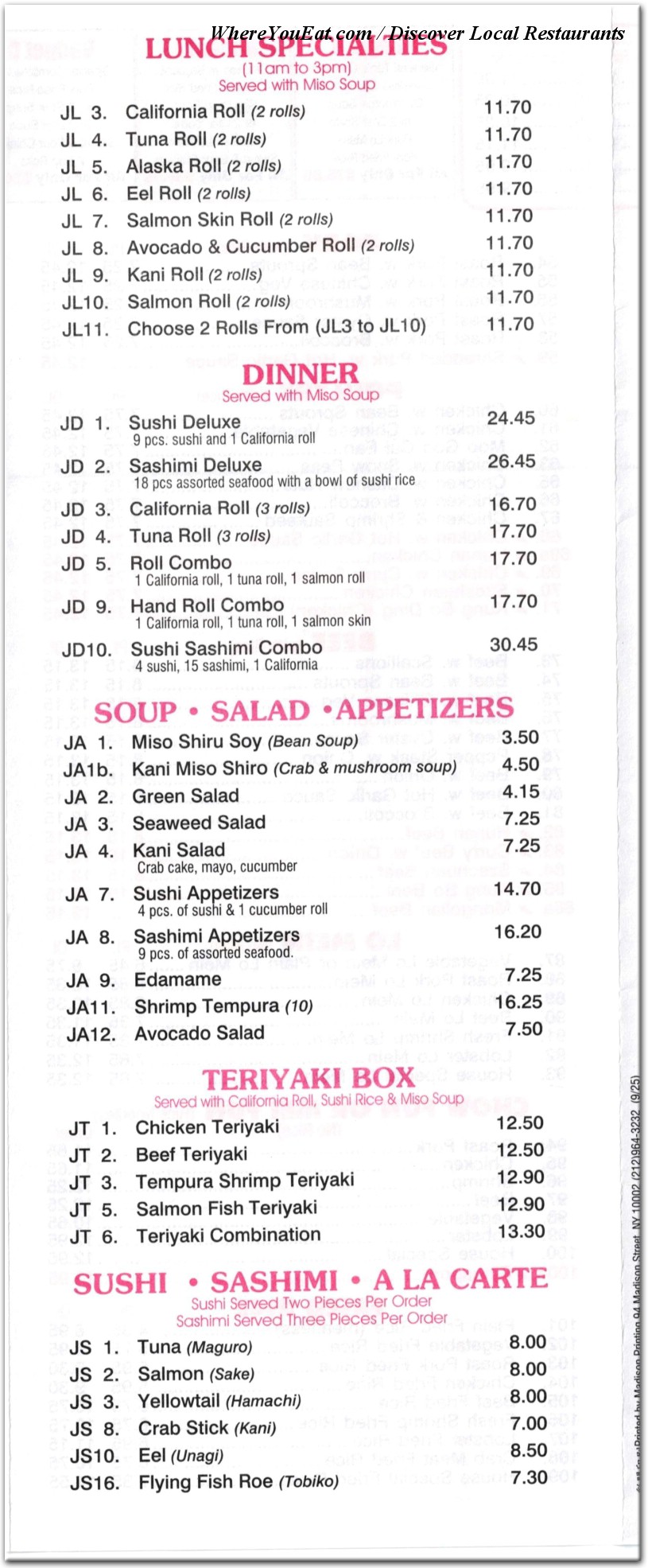 menu image