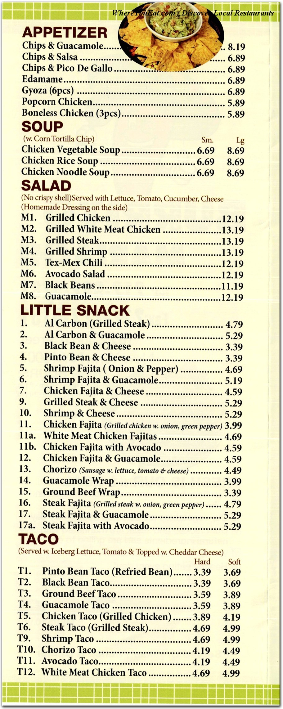 menu image