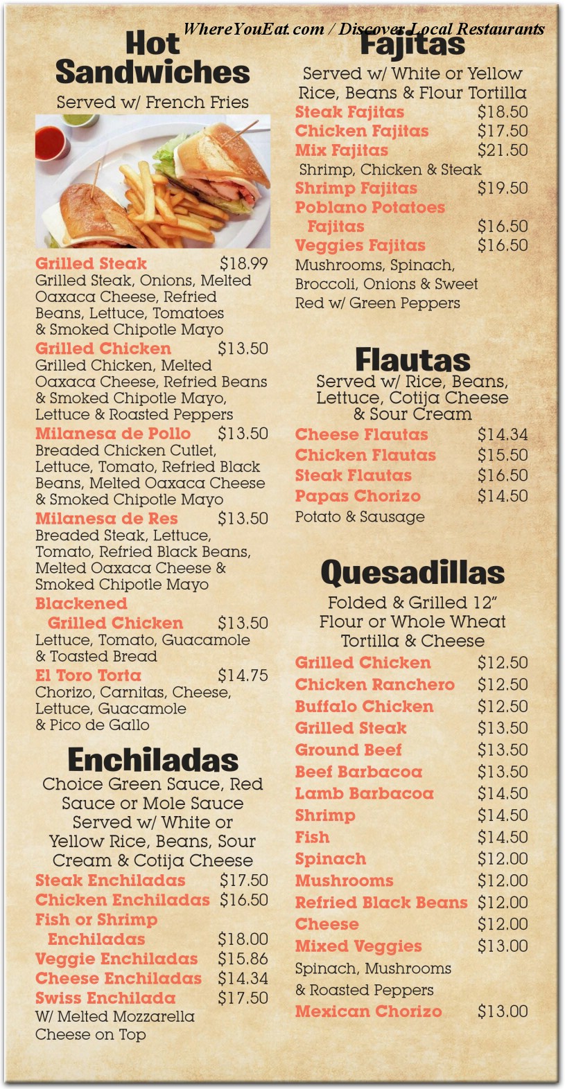 menu image