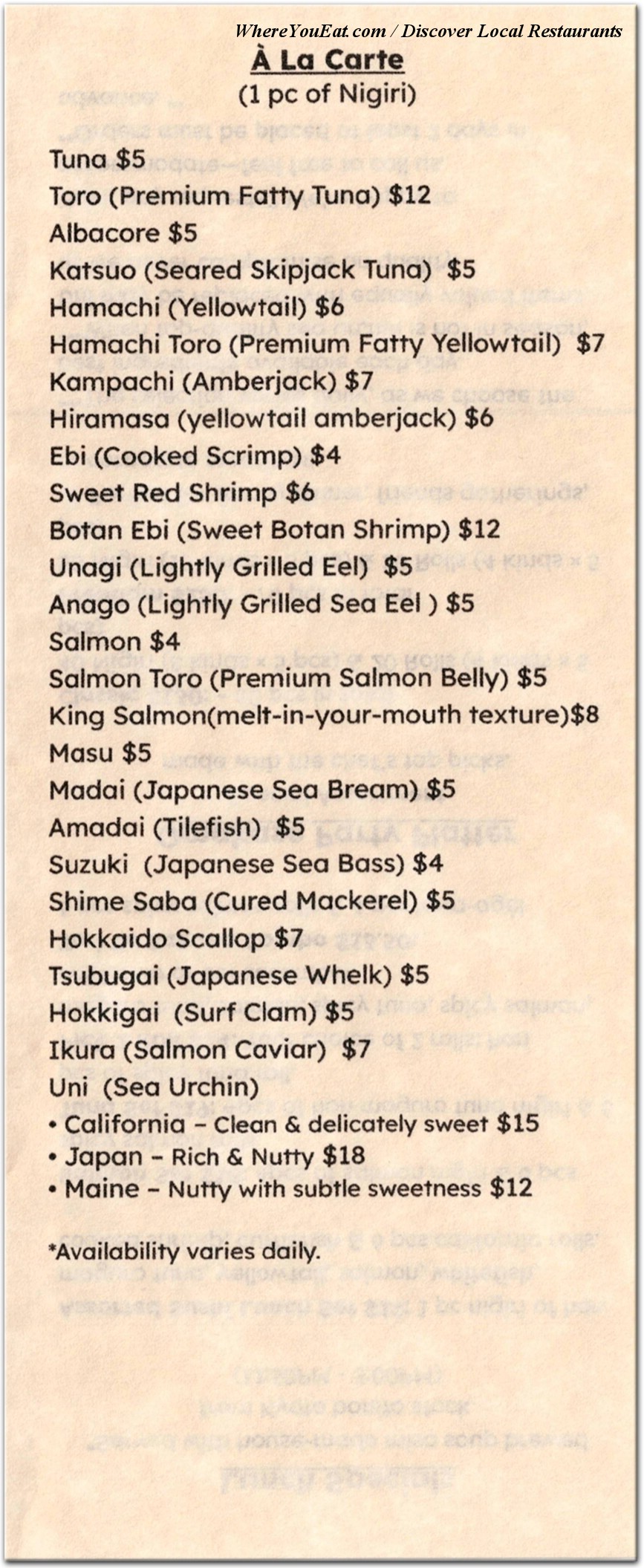 menu image
