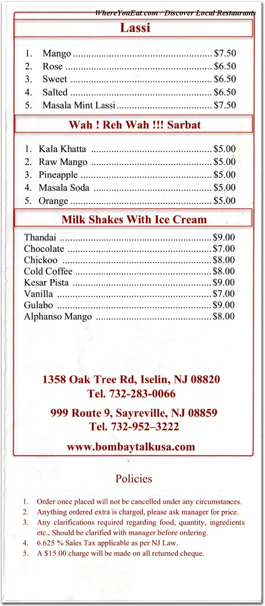 menu image