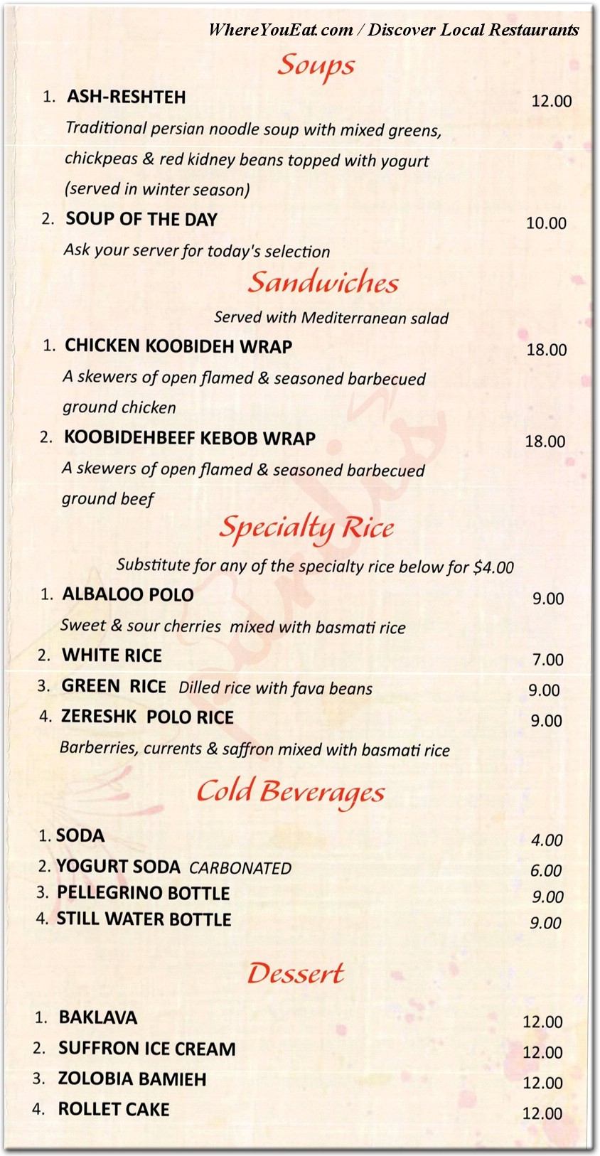 menu image