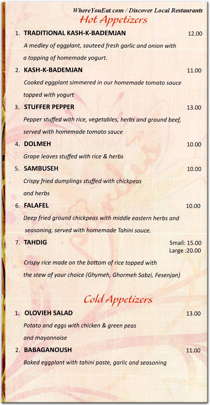 menu image