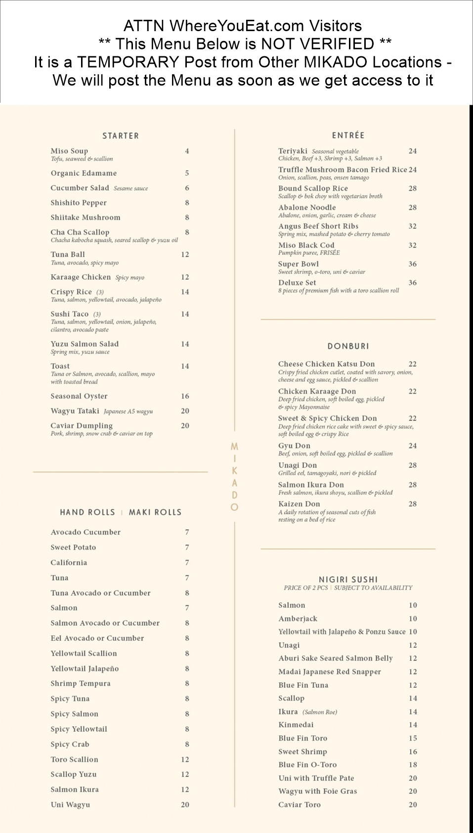 menu image