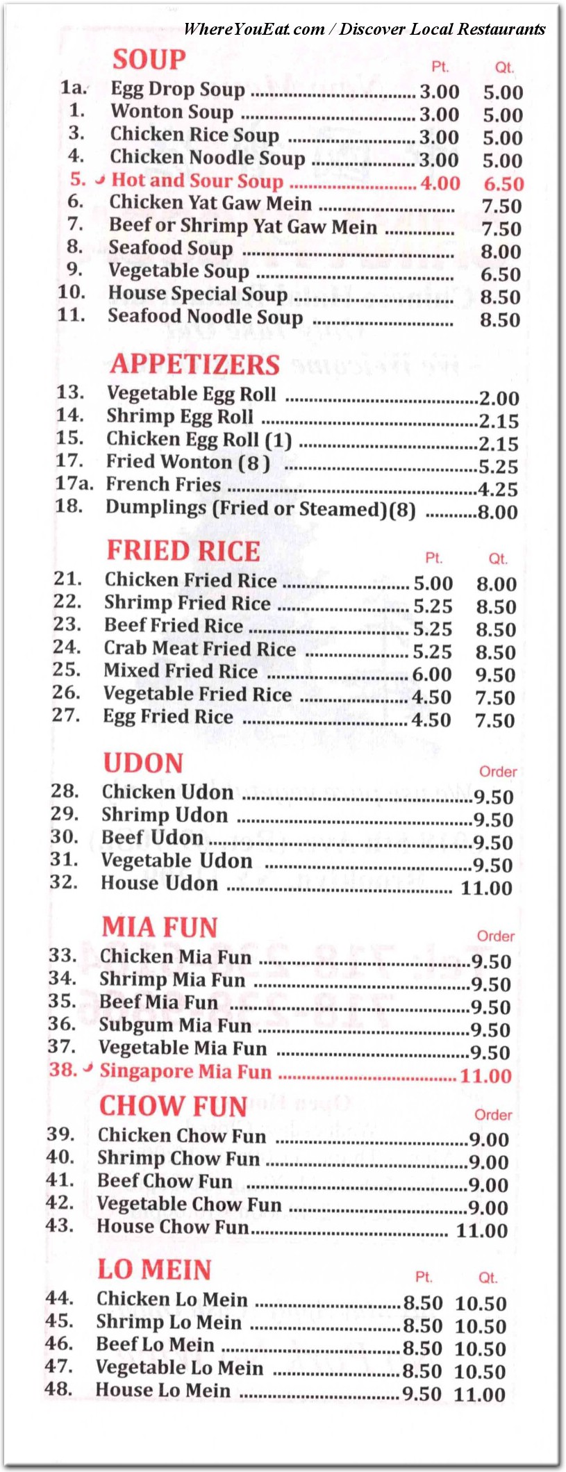 menu image