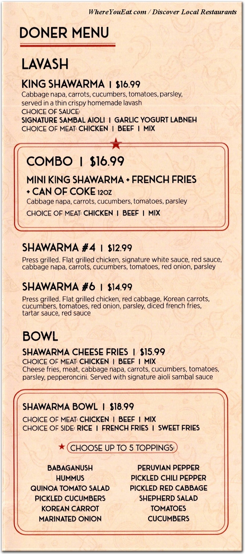 menu image