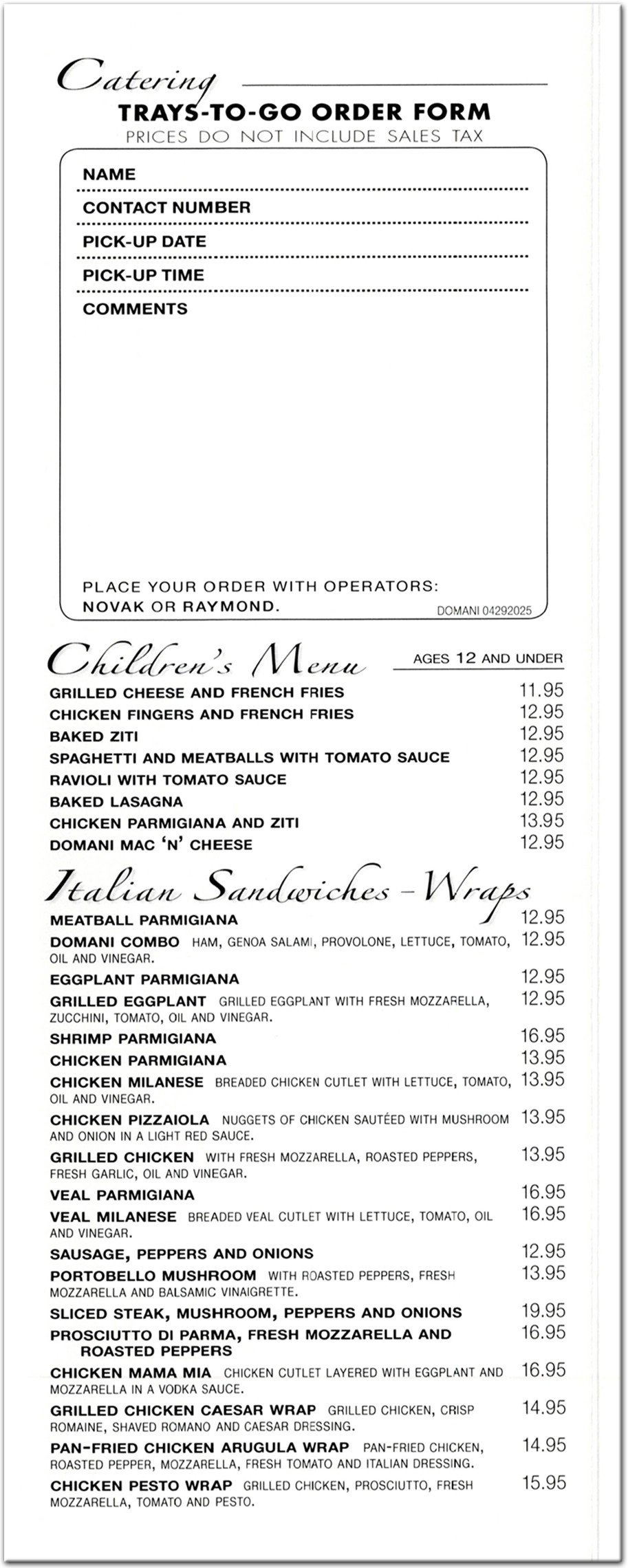 menu image