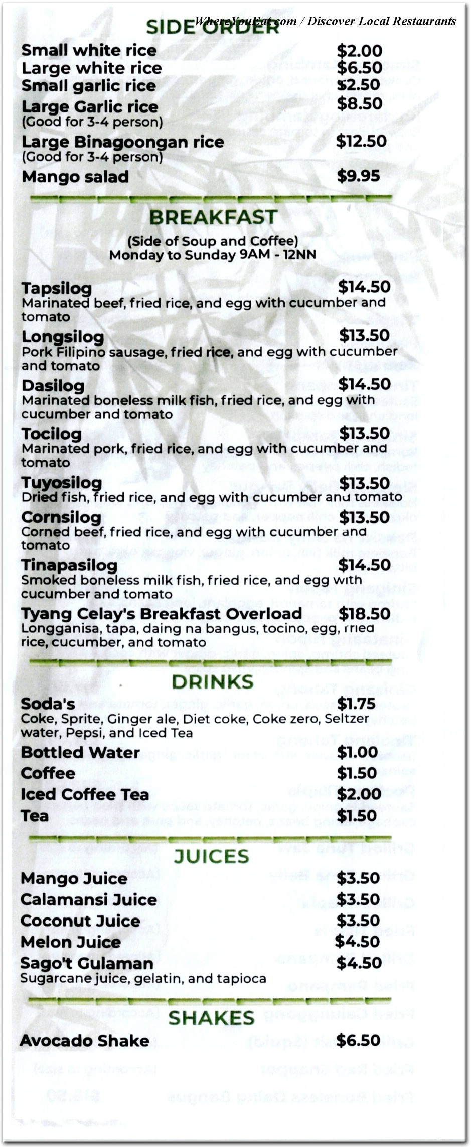 menu image
