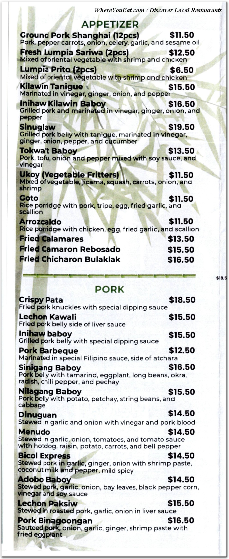menu image