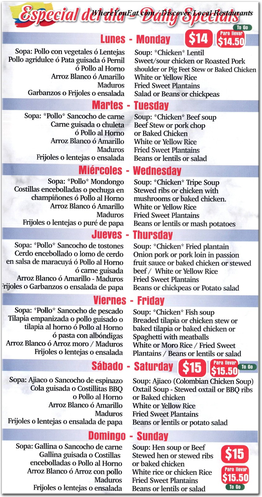 menu image