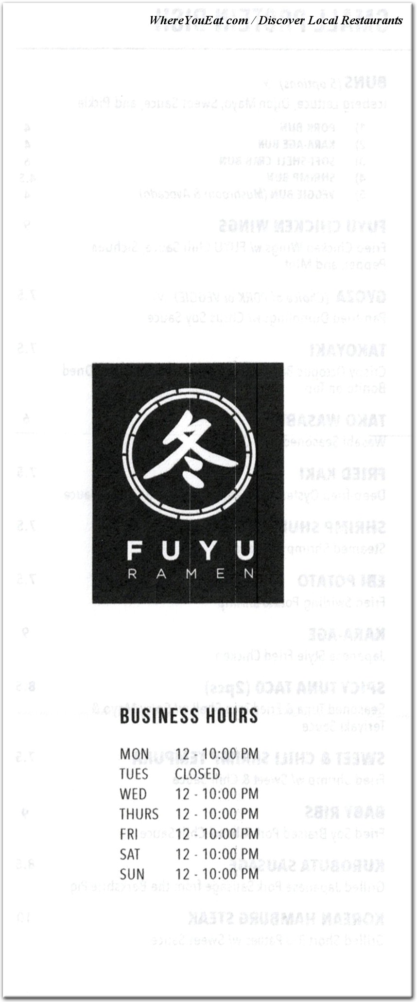 menu image