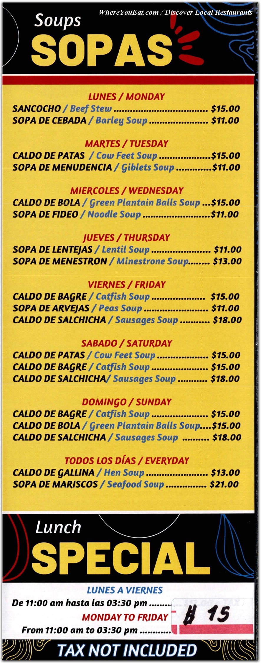 menu image