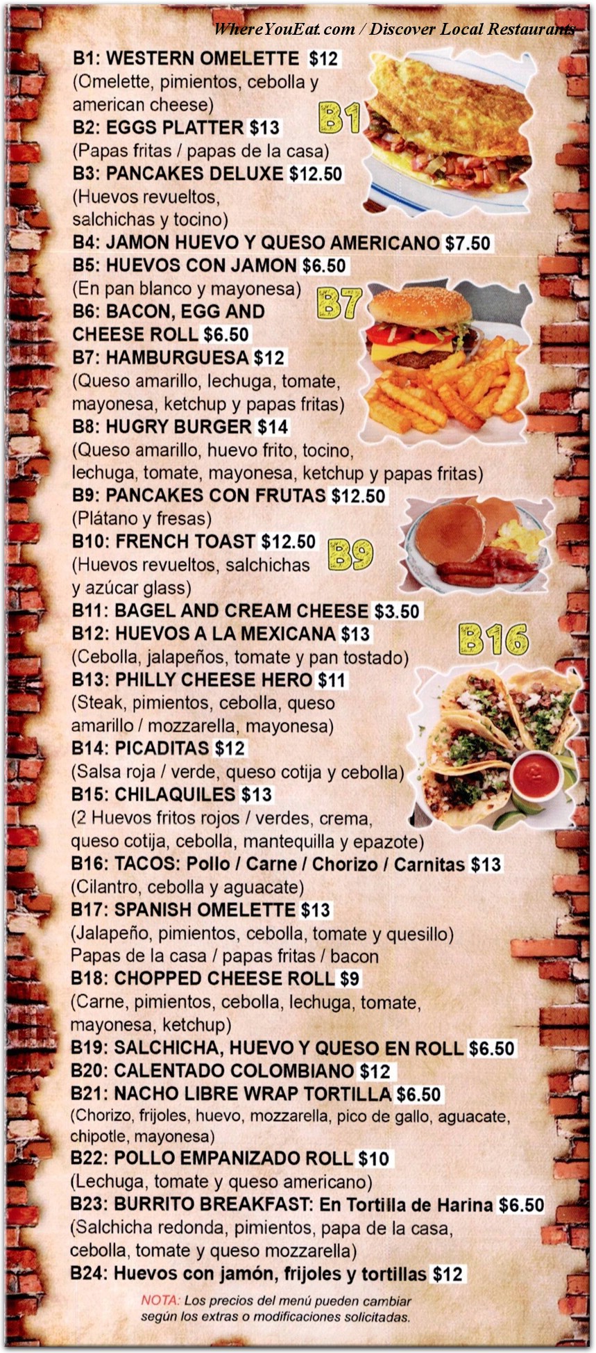 menu image