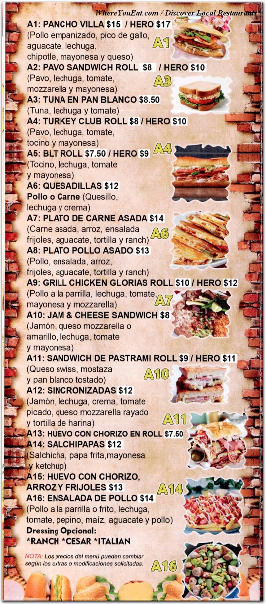 menu image