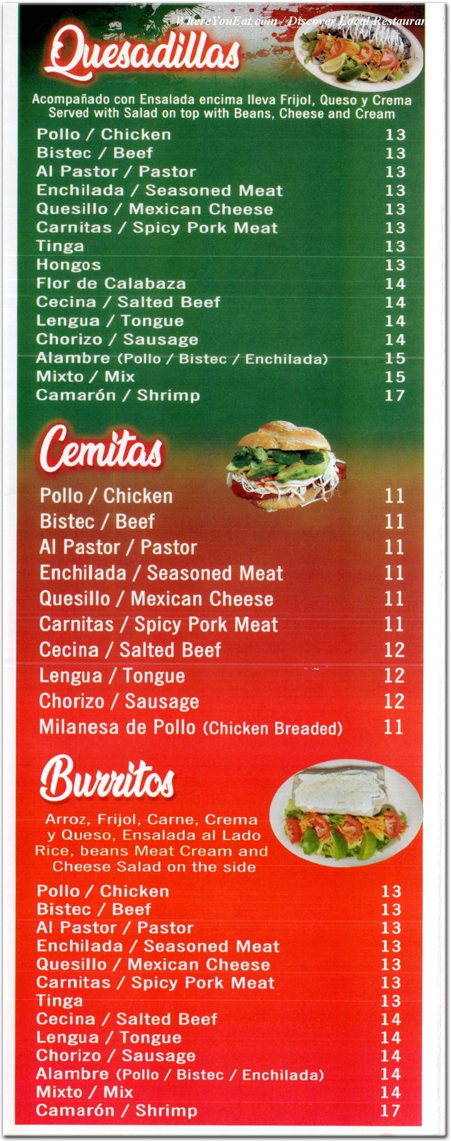 menu image