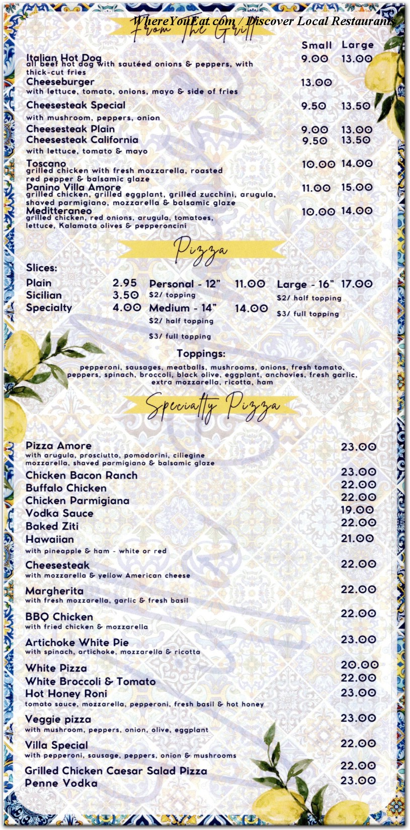 menu image