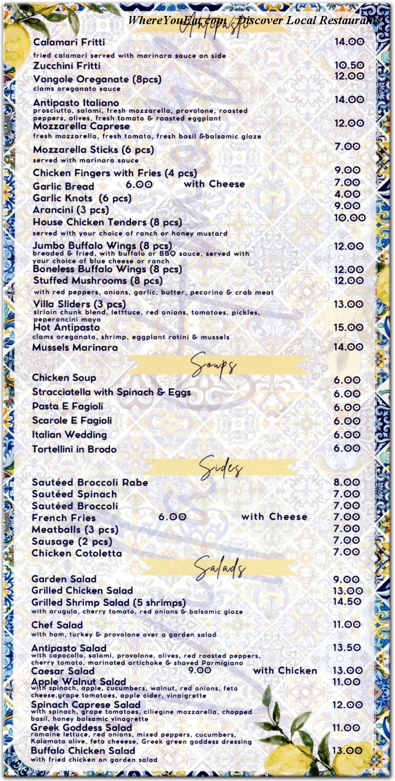 menu image