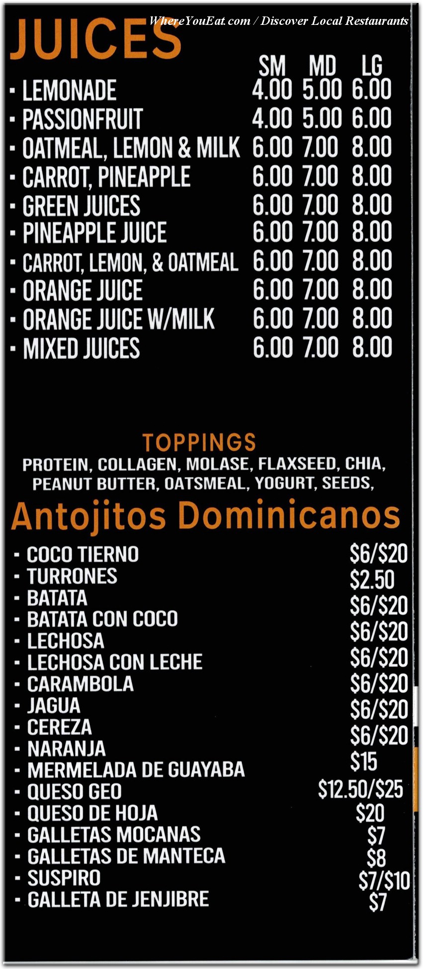 menu image