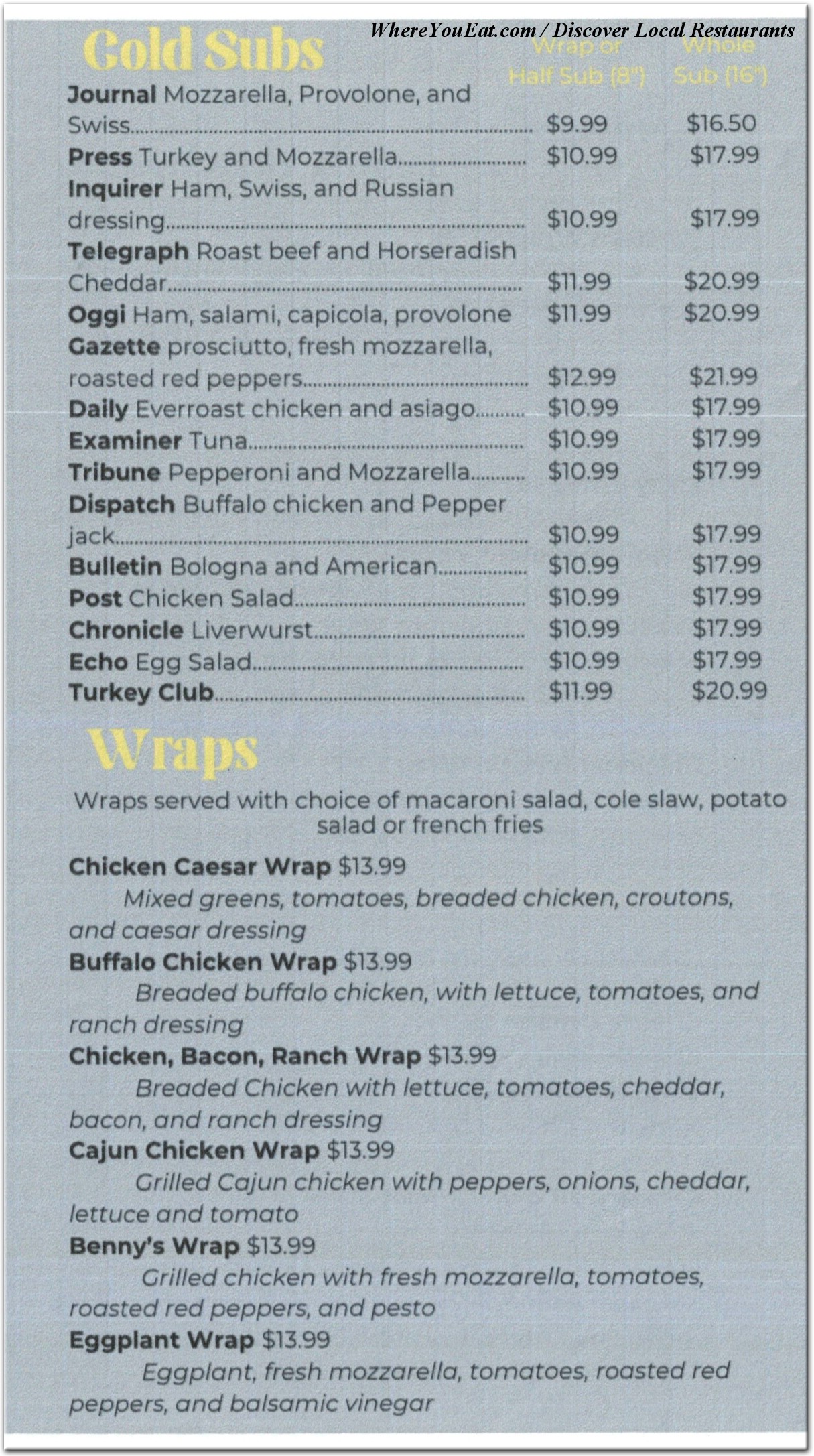 menu image