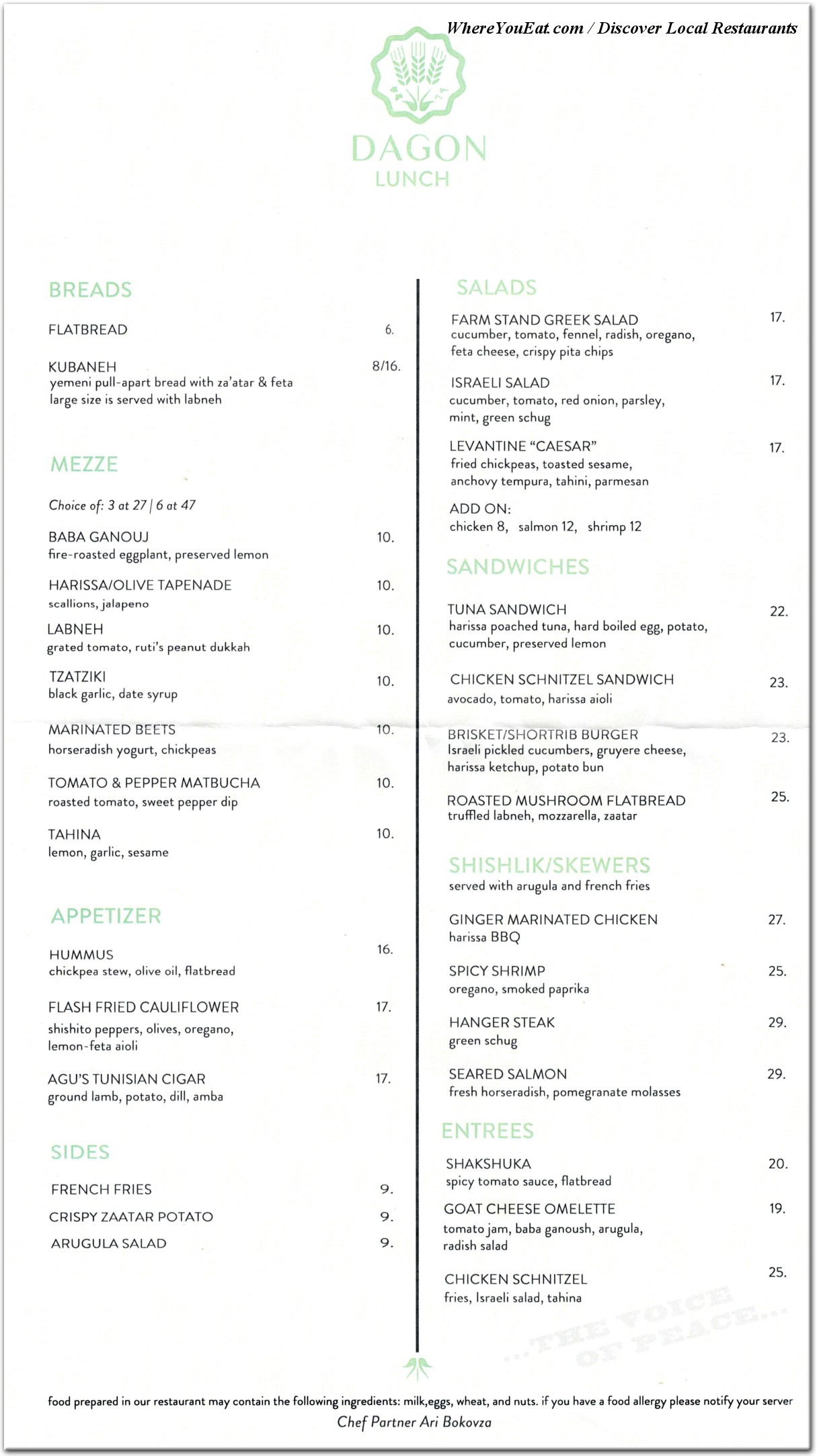 menu image